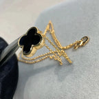 Pure Clover Gold Onyx Necklace – LUX VERSE Luxury Designer Fashion Outlet