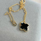 Pure Clover Gold Onyx Necklace – LUX VERSE Luxury Designer Fashion Outlet