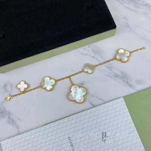 MAGIC CLOVER 5 MOTIFS MOP BRACELET