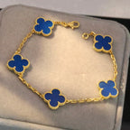 Clover 5 Motifs Blue Agate Bracelet – LUX VERSE Luxury Designer Fashion Outlet