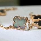 Clover 5 Motif Gray Mop  Bracelet – LUX VERSE Luxury Designer Fashion Outlet