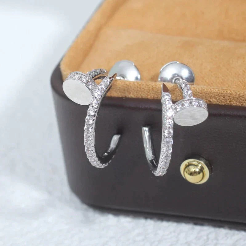 Juste Earrings 12.75mm Silver Diamond – LUX VERSE Luxury Designer Fashion Outlet