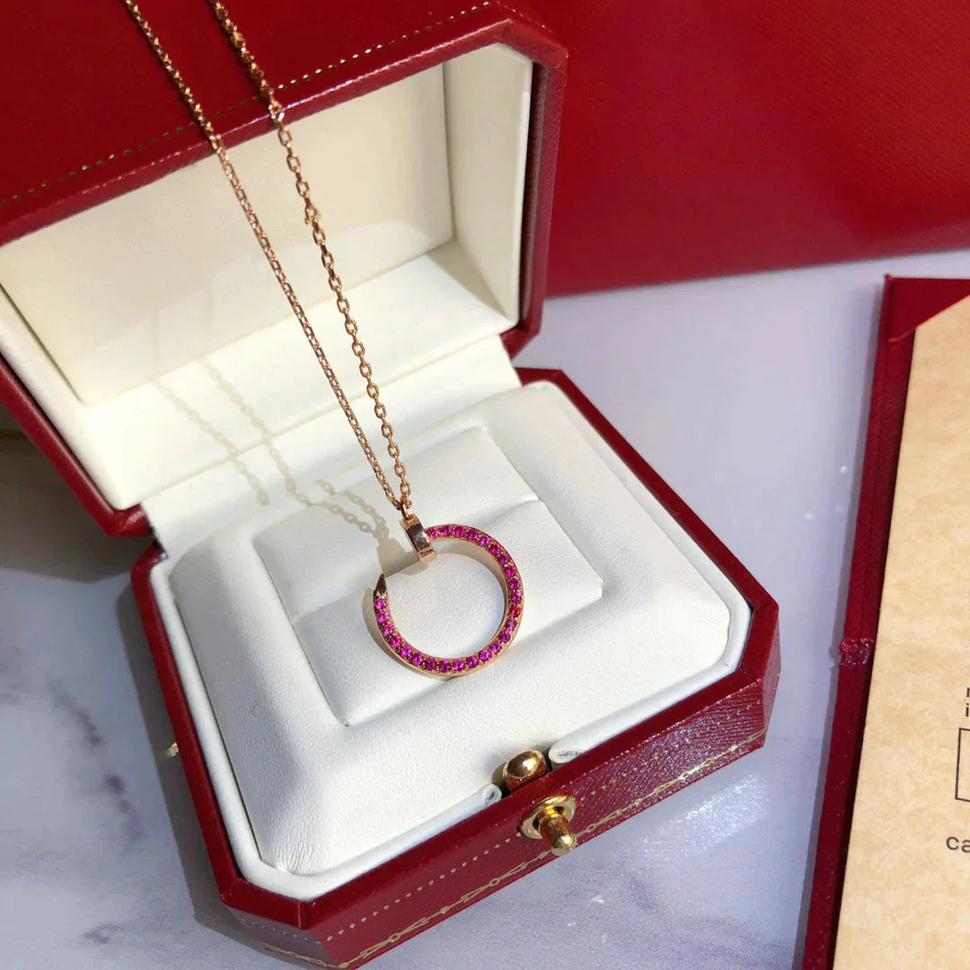 Juste Necklace Gold Red Diamonds – LUX VERSE Luxury Designer Fashion Outlet