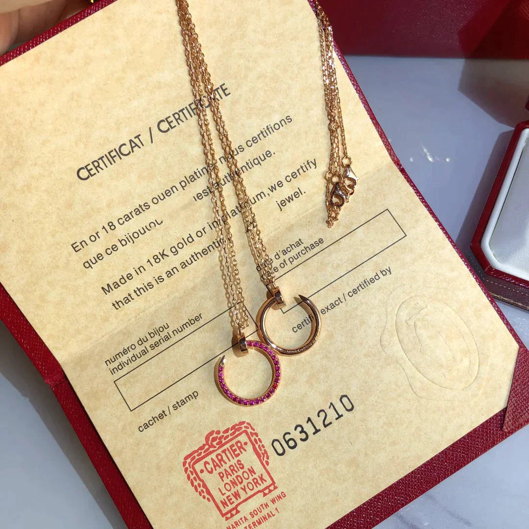 Juste Necklace Gold Red Diamonds – LUX VERSE Luxury Designer Fashion Outlet