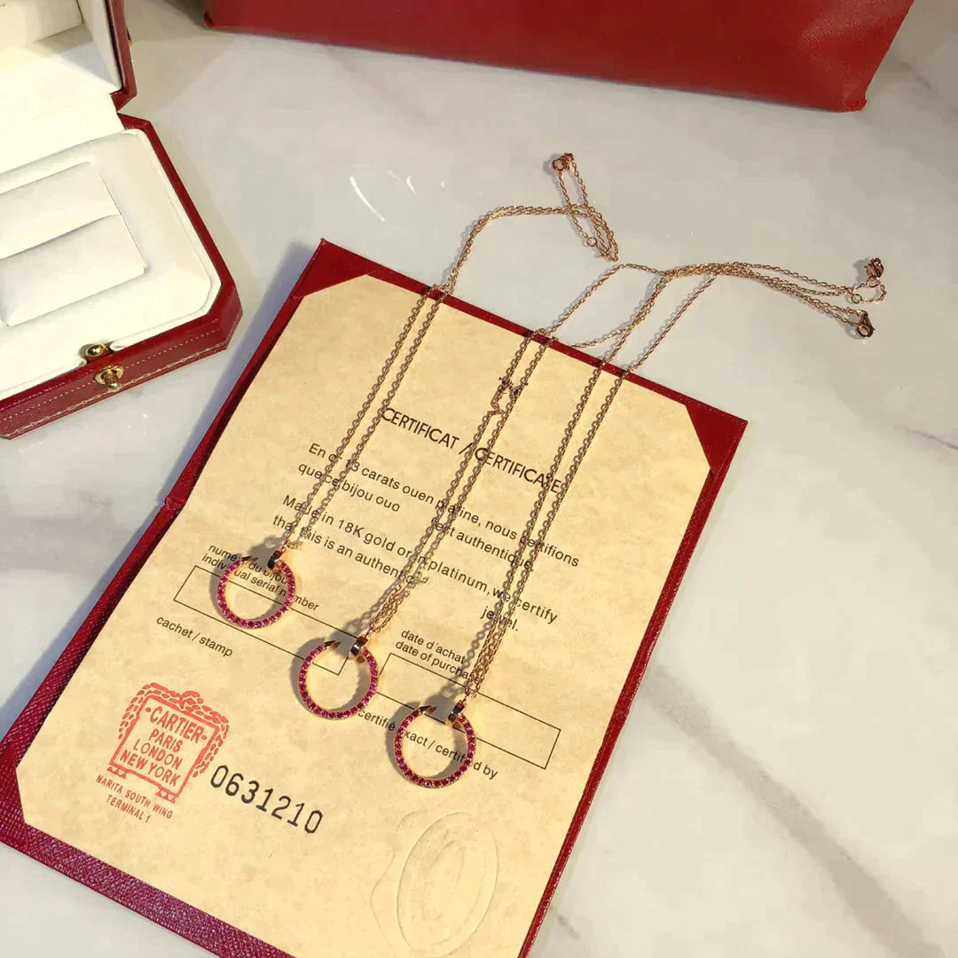 Juste Necklace Gold Red Diamonds – LUX VERSE Luxury Designer Fashion Outlet