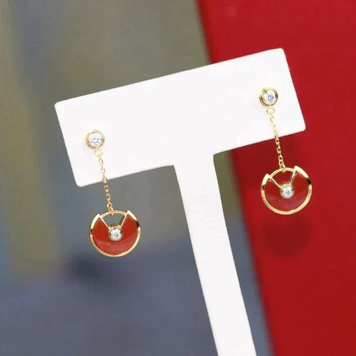 Amulette Drop Earrings Carnelian Rose Gold – LUX VERSE Luxury Designer Fashion Outlet