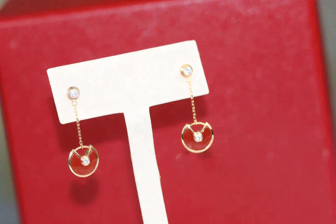 Amulette Drop Earrings Carnelian Rose Gold – LUX VERSE Luxury Designer Fashion Outlet