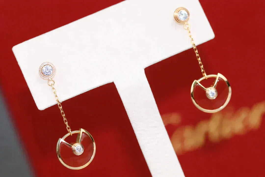 Amulette Drop Earrings Carnelian Rose Gold – LUX VERSE Luxury Designer Fashion Outlet