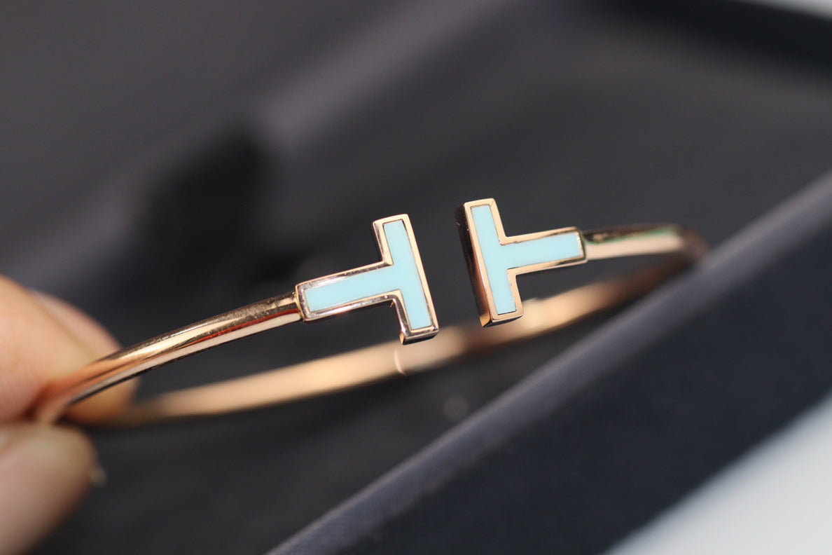 T Bracelet 1.8mm Turquoise Rose Gold – LUX VERSE Luxury Designer Fashion Outlet