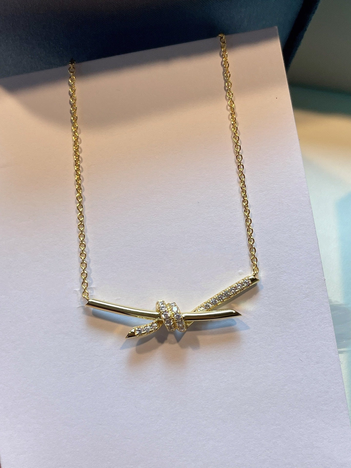 Knot Necklace Gold Diamonds – LUX VERSE Luxury Designer Fashion Outlet