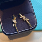 Knot Earrings Gold Diamond – LUX VERSE Luxury Designer Fashion Outlet