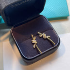 Knot Earrings Gold Diamond – LUX VERSE Luxury Designer Fashion Outlet