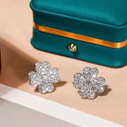 Clover 1 Motifs Diamond Earrings Silver – LUX VERSE Luxury Designer Fashion Outlet