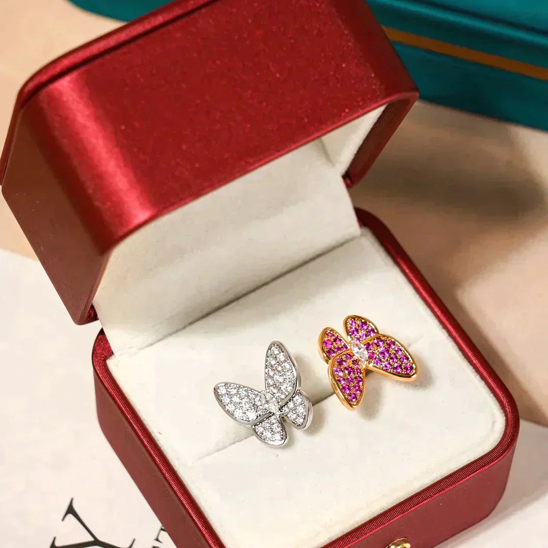 Twin Butterfly Diamond Ring – LUX VERSE Luxury Designer Fashion Outlet