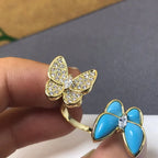 Twin Butterfly Turquoise Diamond Ring – LUX VERSE Luxury Designer Fashion Outlet