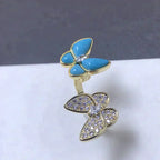 Twin Butterfly Turquoise Diamond Ring – LUX VERSE Luxury Designer Fashion Outlet