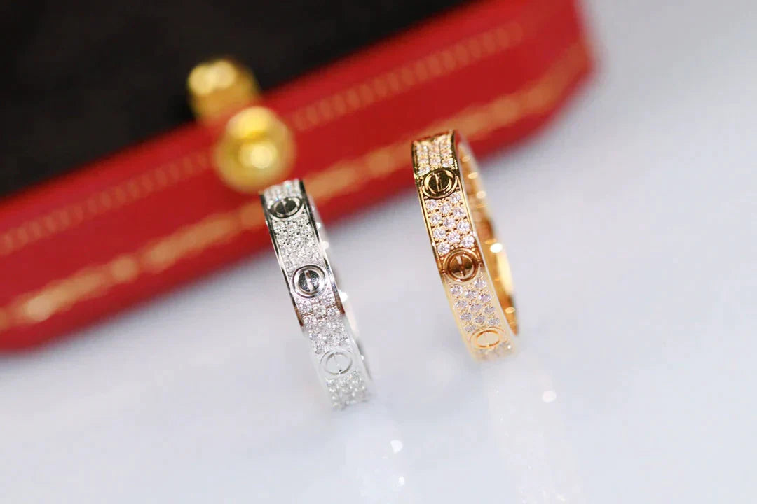 Love Ring 3.6mm Diamond Paved – LUX VERSE Luxury Designer Fashion Outlet