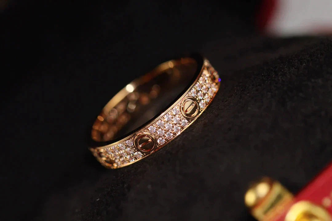 Love Ring 3.6mm Diamond Paved – LUX VERSE Luxury Designer Fashion Outlet