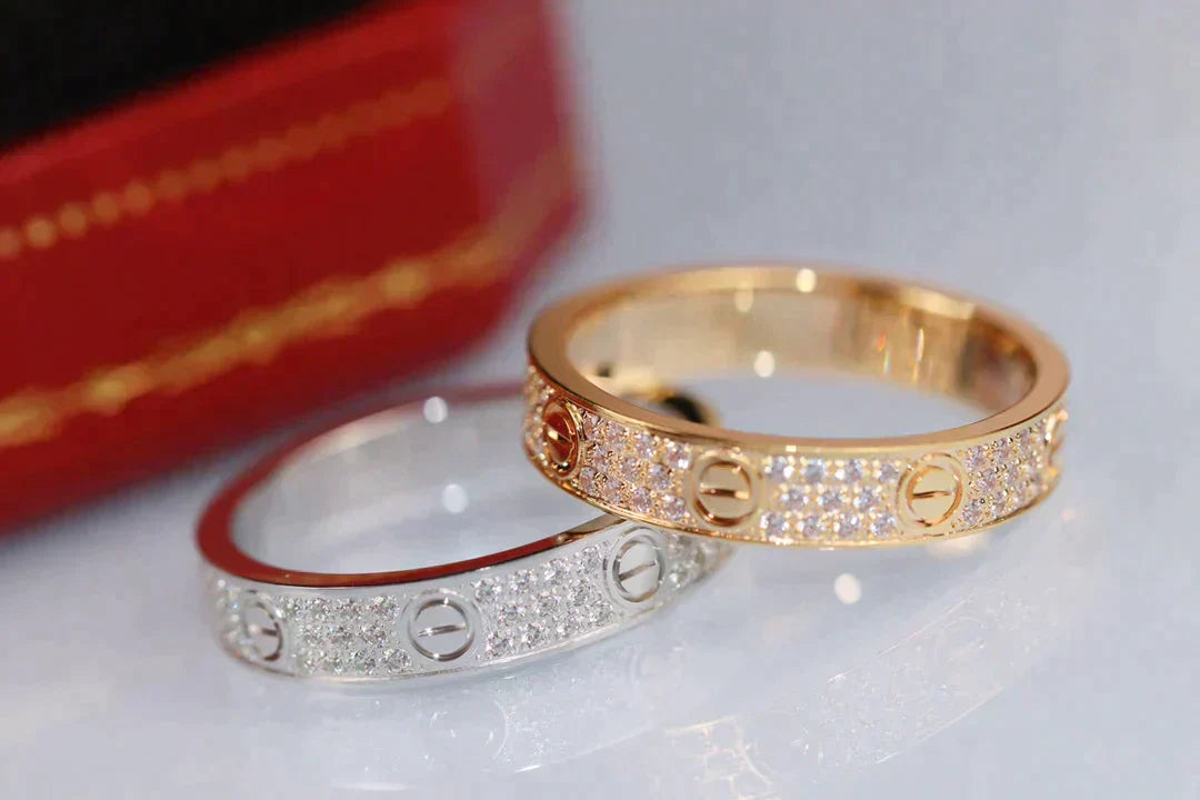 Love Ring 3.6mm Diamond Paved – LUX VERSE Luxury Designer Fashion Outlet