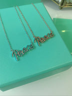 Peace Text Pedant Necklace – LUX VERSE Luxury Designer Fashion Outlet