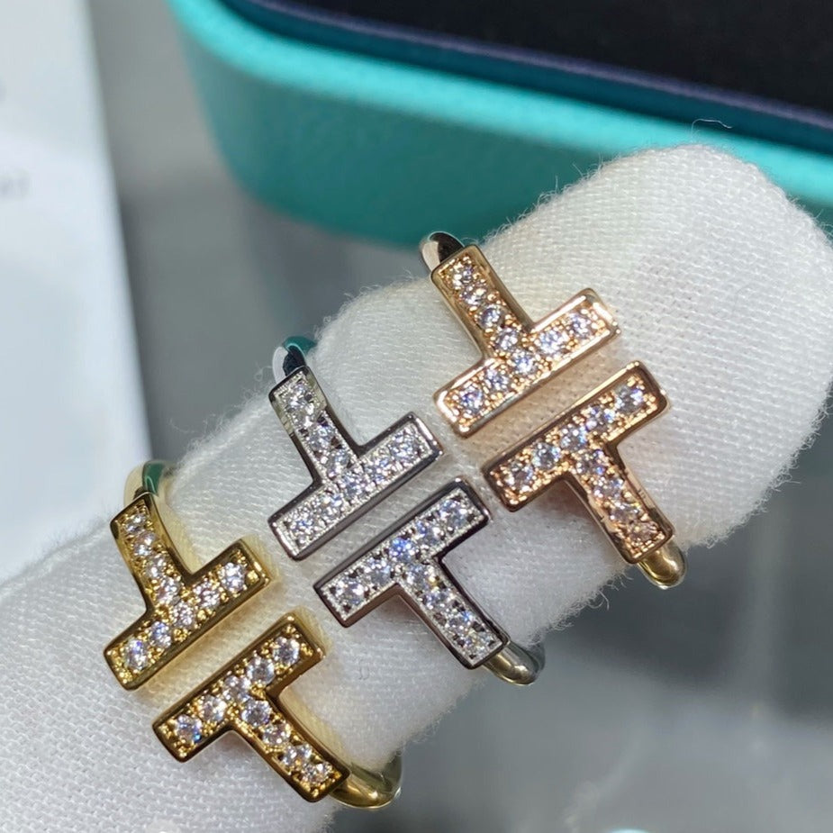 T Wire Ring Diamond Gold – LUX VERSE Luxury Designer Fashion Outlet