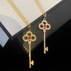 Floret Key Pedant Necklace Pink Diamond – LUX VERSE Luxury Designer Fashion Outlet