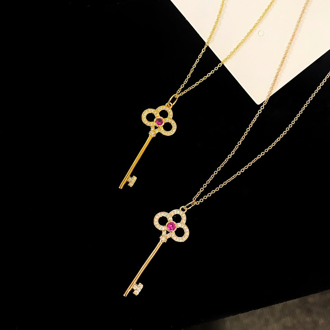Floret Key Pedant Necklace Pink Diamond – LUX VERSE Luxury Designer Fashion Outlet