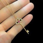 Floret Key Pedant Necklace Pink Diamond – LUX VERSE Luxury Designer Fashion Outlet