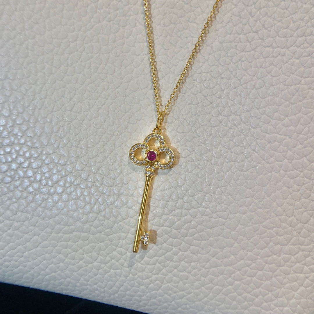 Floret Key Pedant Necklace Pink Diamond – LUX VERSE Luxury Designer Fashion Outlet