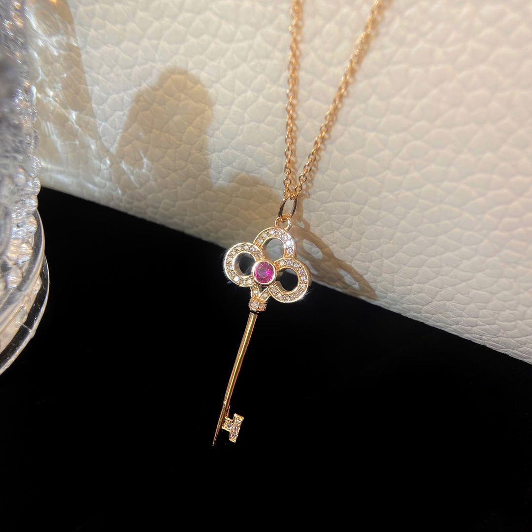 Floret Key Pedant Necklace Pink Diamond – LUX VERSE Luxury Designer Fashion Outlet