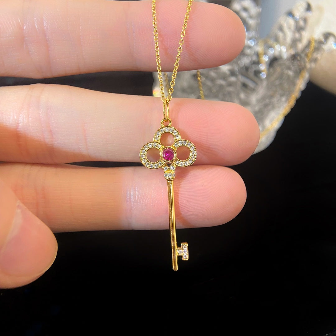 Floret Key Pedant Necklace Pink Diamond – LUX VERSE Luxury Designer Fashion Outlet