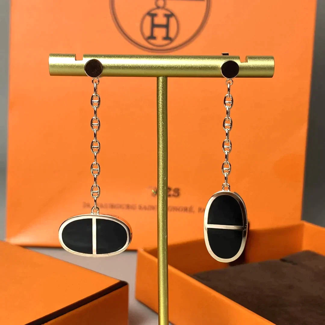 Chaine Verso Black Ceramic Earrings – LUX VERSE Luxury Designer Fashion Outlet