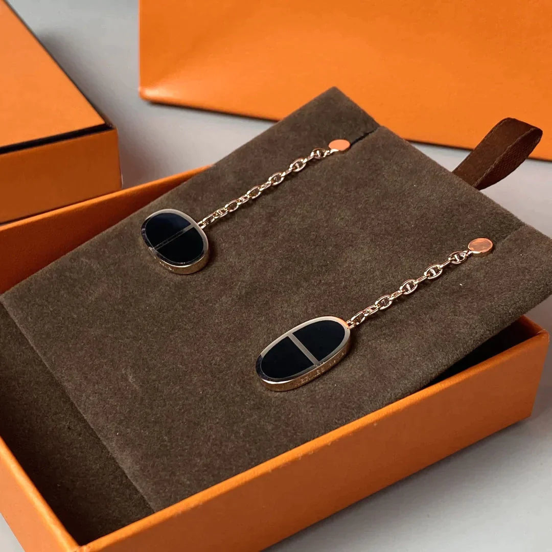 Chaine Verso Black Ceramic Earrings – LUX VERSE Luxury Designer Fashion Outlet