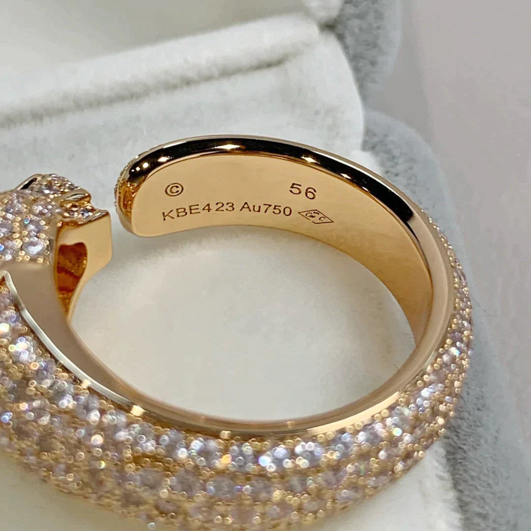 Panthere Rose Gold Diamond Ring – LUX VERSE Luxury Designer Fashion Outlet