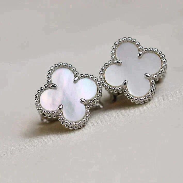 Clover Medium 1 Motifs  White Mop Earrings Silver – LUX VERSE Luxury Designer Fashion Outlet