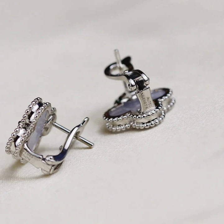 Clover Medium 1 Motifs  White Mop Earrings Silver – LUX VERSE Luxury Designer Fashion Outlet