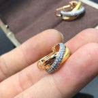 Trinity Rose Gold Diamond Gold Earrings – LUX VERSE Luxury Designer Fashion Outlet