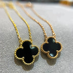 Clover 15mm Black Onyx Single Flower Necklace – LUX VERSE Luxury Designer Fashion Outlet