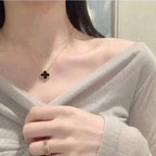 Clover 15mm Black Onyx Single Flower Necklace – LUX VERSE Luxury Designer Fashion Outlet