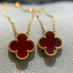 Clover 15mm Carnelian Single Flower Necklace – LUX VERSE Luxury Designer Fashion Outlet