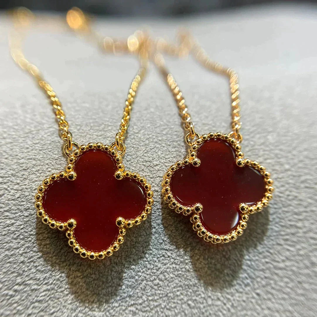 Clover 15mm Carnelian Single Flower Necklace – LUX VERSE Luxury Designer Fashion Outlet