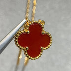 Clover 15mm Carnelian Single Flower Necklace – LUX VERSE Luxury Designer Fashion Outlet