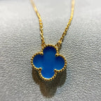 Clover 15mm Blue Agate Necklace – LUX VERSE Luxury Designer Fashion Outlet