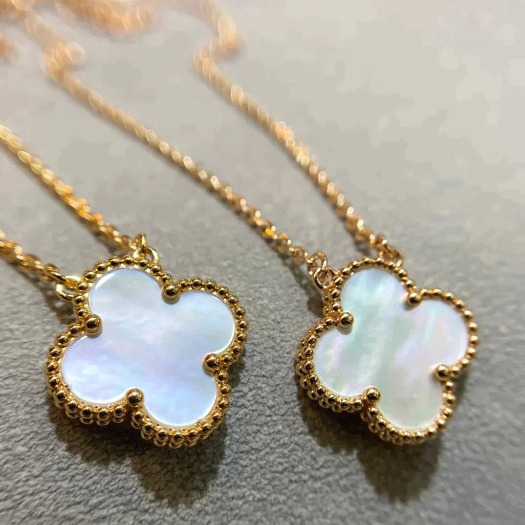 Clover  15mm White Mother-of-pearl Necklace – LUX VERSE Luxury Designer Fashion Outlet