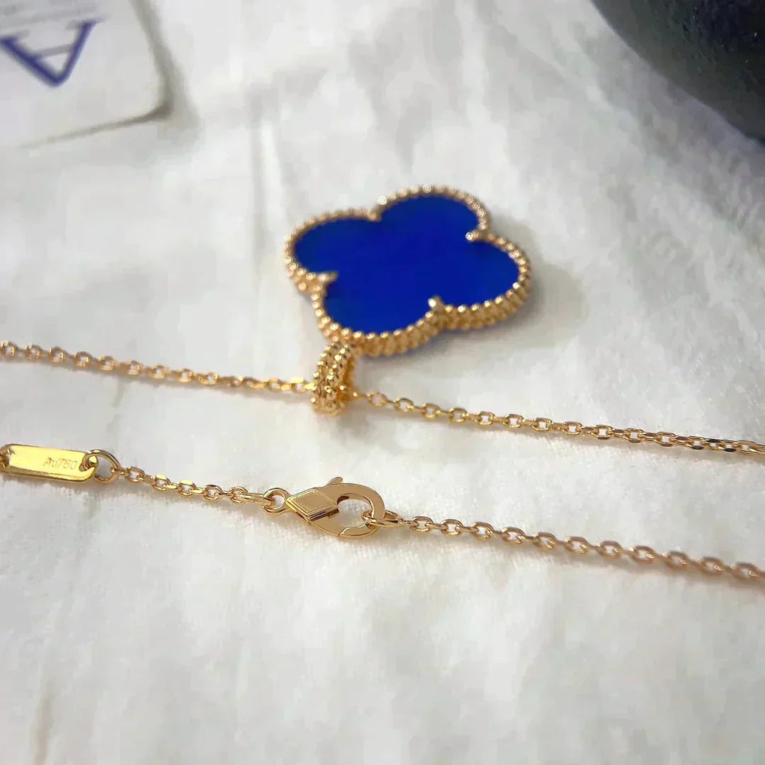 Clover Large 25mm Blue Agate Necklace – LUX VERSE Luxury Designer Fashion Outlet