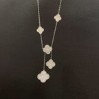 Clover 5 Motifs Silver Diamonds Necklace – LUX VERSE Luxury Designer Fashion Outlet