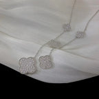 Clover 5 Motifs Silver Diamonds Necklace – LUX VERSE Luxury Designer Fashion Outlet