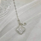 Clover 5 Motifs Silver Diamonds Necklace – LUX VERSE Luxury Designer Fashion Outlet