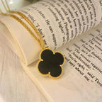 Clover Large 25mm  Onyx Necklace – LUX VERSE Luxury Designer Fashion Outlet