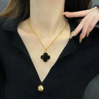 Clover Large 25mm  Onyx Necklace – LUX VERSE Luxury Designer Fashion Outlet